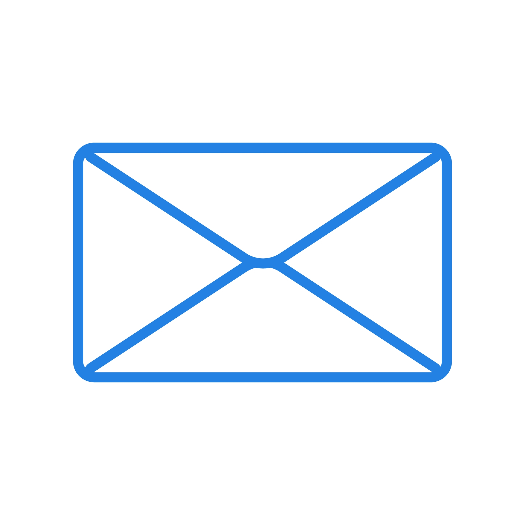 Shutterstock-1987193948 Blue envelope icon. On white background. Vector.